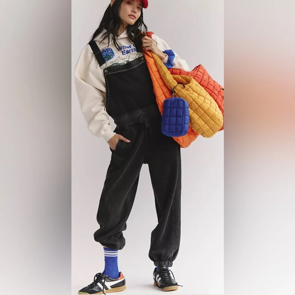 NWT FP Movement Making It Overalls Grey Two Toned Woman’s Small - Picture 7 of 7